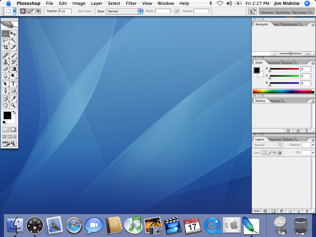 Adobe Photoshop CS2 (on Mac OS X 10.4 Tiger)