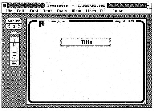 Screen image of Presenter software