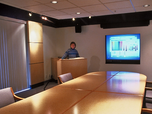 Conference room with display