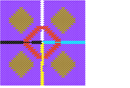 A simulation by a Navajo student who combines the cultural and mathematical significance of four-fold symmetry to produce their design. 